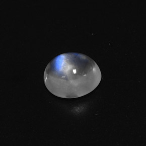 Pedra da lua arco-íris branco natural 2,42ct, corte oval, transparente