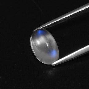 Pedra da Lua Arco-íris Branco azulado Natural 2.38ct, Corte Oval, Transparente