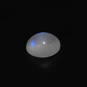 Pedra da lua arco-íris branco natural 2,23ct, corte oval, translúcido