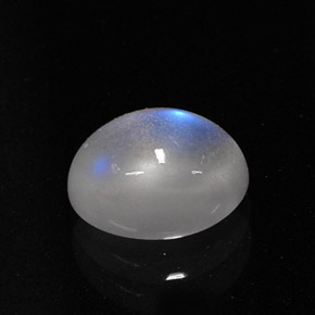 Pedra da Lua Arco-íris Branco azulado Natural 1.60ct, Corte Oval, Translúcido