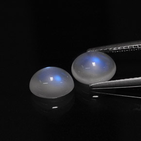 Pedras preciosas de Pedra da Lua Arco-íris Branco azulado natural de  ct, Corte Oval, Translúcido