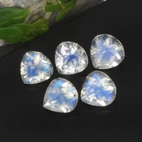 Pedras preciosas de pedra da lua arco-íris branco natural de 1,89 ct, formato de pêra, transparente