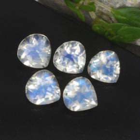 Pedras preciosas de pedra da lua arco-íris branco natural de 1,89 ct, formato de pêra, transparente