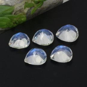 Pedras preciosas de pedra da lua arco-íris branco natural de 1,89 ct, formato de pêra, transparente