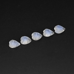 Pedras preciosas de pedra da lua arco-íris branco natural de  ct, formato de coração, transparente