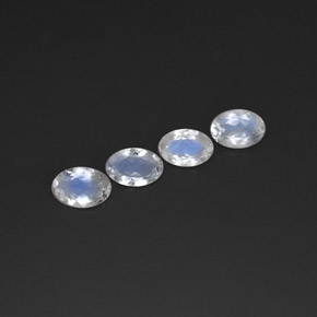 Pedras preciosas de pedra da lua arco-íris branco natural de  ct, corte oval, transparente