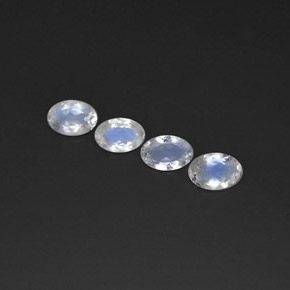 Pedras preciosas de pedra da lua arco-íris branco natural de  ct, corte oval, transparente