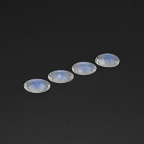 Pedras preciosas de pedra da lua arco-íris branco natural de  ct, corte oval, transparente