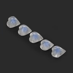 Pedras preciosas de pedra da lua arco-íris branco natural de  ct, formato de coração, transparente