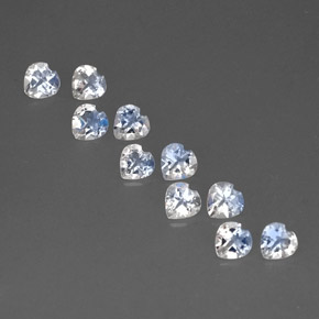 Pedras preciosas de pedra da lua arco-íris branco natural de  ct, formato de coração, VVS-VS