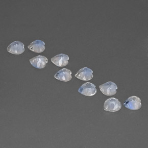 Pedras preciosas de pedra da lua arco-íris branco natural de  ct, formato de coração, VVS-VS