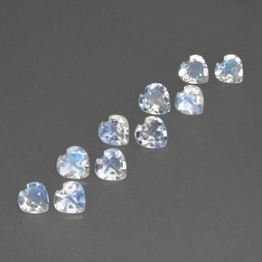 Pedras preciosas de pedra da lua arco-íris branco natural de  ct, formato de coração, VVS-VS