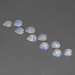 Pedras preciosas de pedra da lua arco-íris branco natural de  ct, formato de coração, VVS-VS