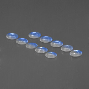 Pedras preciosas de pedra da lua arco-íris branco natural de  ct, corte oval, VVS-VS