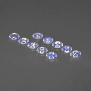 Pedras preciosas de pedra da lua arco-íris branco natural de  ct, corte oval, VVS-VS