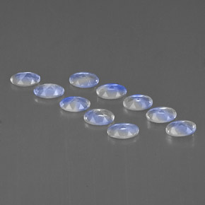 Pedras preciosas de pedra da lua arco-íris branco natural de  ct, corte oval, VVS-VS