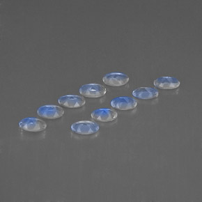 Pedras preciosas de pedra da lua arco-íris branco natural de  ct, corte oval, transparente