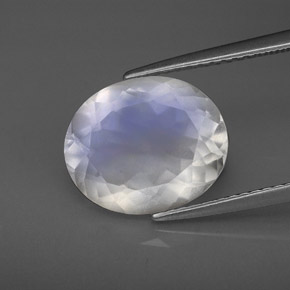 Pedra da Lua Arco-íris Branco azul Natural 4.02ct, Corte Oval, VS