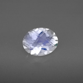 Pedra da lua arco-íris azul natural 1,55ct, corte oval, VS