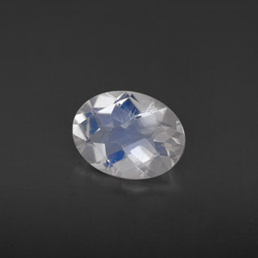 Pedra da lua arco-íris branco natural 1,08ct, corte oval, VS