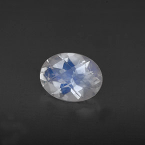 Pedra da lua arco-íris branco natural 1,04ct, corte oval, VS