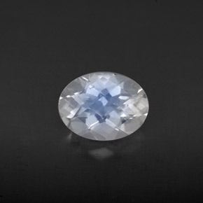 Pedra da Lua Arco-íris Branco azulado Natural 1.13ct, Corte Oval, VS