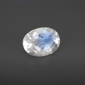 Pedra da lua arco-íris branco natural 1,42ct, corte oval, VS