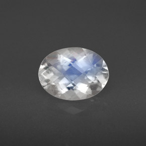 Pedra da lua arco-íris branco natural 1,42ct, corte oval, VS