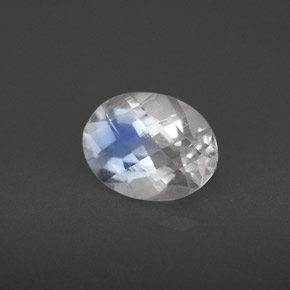 Pedra da lua arco-íris branco natural 1,42ct, corte oval, VS
