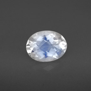 Pedra da lua arco-íris branco natural 1,31ct, corte oval, VS