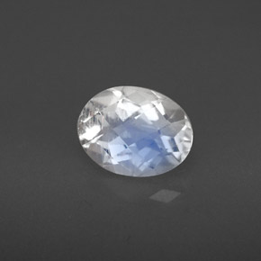 Pedra da lua arco-íris branco natural 1,31ct, corte oval, VS