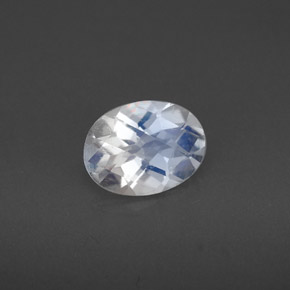 Pedra da lua arco-íris branco natural 1,05ct, corte oval, VS