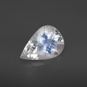 Pedra da lua arco-íris branco natural 1,40ct, formato de pêra, VS