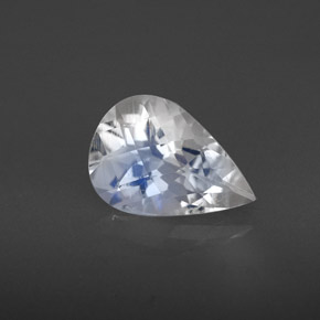 Pedra da lua arco-íris branco natural 1,40ct, formato de pêra, VS