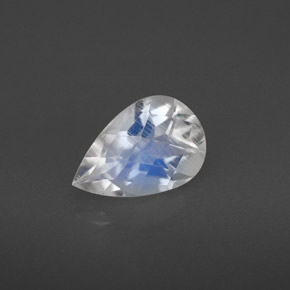 Pedra da lua arco-íris branco natural 1,17ct, formato de pêra, VS