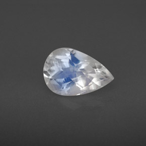 Pedra da lua arco-íris branco natural 1,17ct, formato de pêra, VS