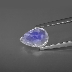 Pedra da lua arco-íris branco natural 1,17ct, formato de pêra, VS