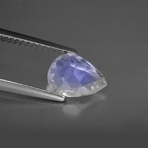 Pedra da lua arco-íris branco natural 1,26ct, formato de pêra, VS