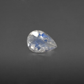 Pedra da lua arco-íris branco natural 0,79ct, formato de pêra, VS