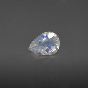 Pedra da lua arco-íris branco natural 0,79ct, formato de pêra, VS