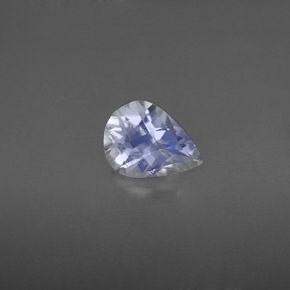 Pedra da lua arco-íris branco natural 0,86ct, formato de pêra, VS
