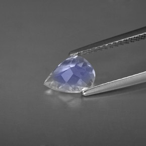 Pedra da lua arco-íris branco natural 0,86ct, formato de pêra, VS