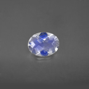 Pedra da lua arco-íris branco natural 0,94ct, corte oval, VS