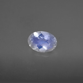 Pedra da Lua Arco-íris Branco azulado Natural 0.88ct, Corte Oval, VS