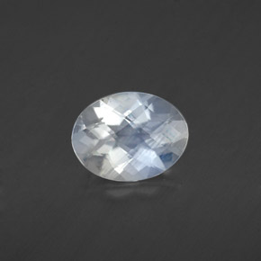 Pedra da lua arco-íris branco natural 1,06ct, corte oval, transparente