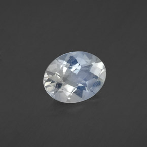 Pedra da lua arco-íris branco natural 1,06ct, corte oval, transparente