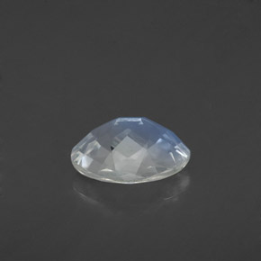 Pedra da lua arco-íris branco natural 1,06ct, corte oval, transparente