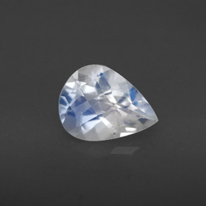 Pedra da lua arco-íris branco natural 1,28ct, formato de pêra, VS