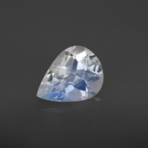 Pedra da lua arco-íris branco natural 1,28ct, formato de pêra, VS