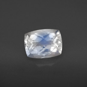 Pedra da lua arco-íris branco natural 1,58ct, almofada cortada, VS